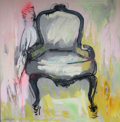 COCKY-WANT-A-CHAIR–industrial-acrylic-&-charcoal-91cm-x-91cm